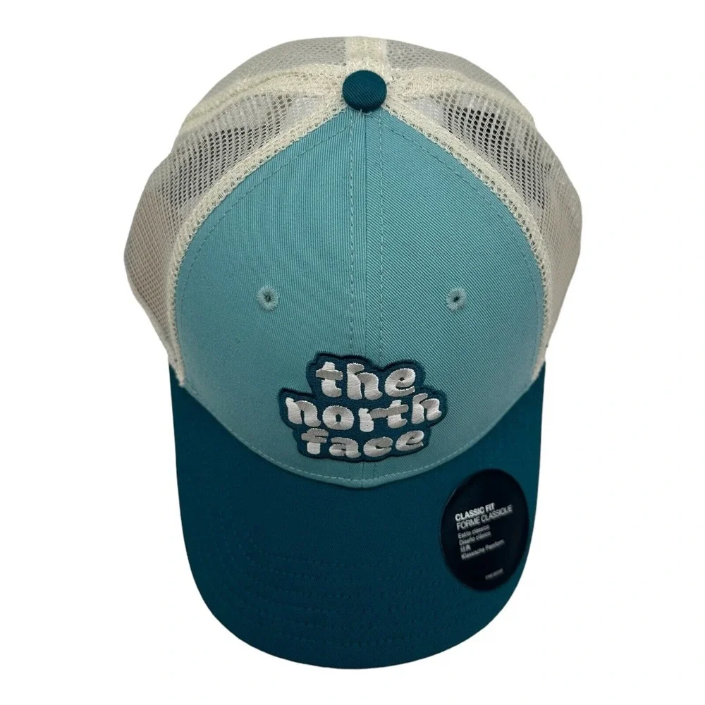 The North Face Mudder Trucker SnapBack Hat Cap Aqua Blue Mesh‎ One Size NWT